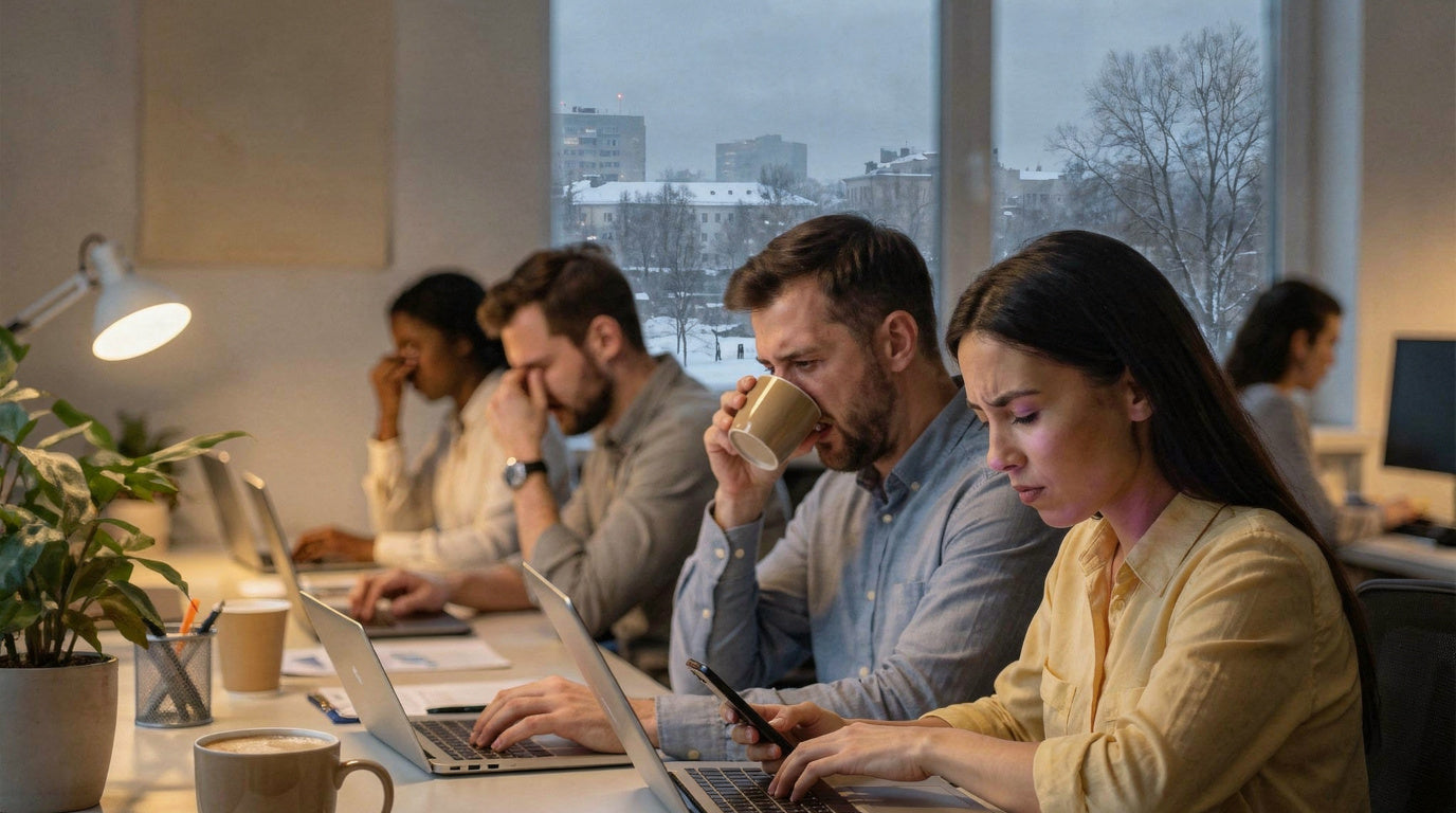 Warum viele im Winter müder im Büro sind