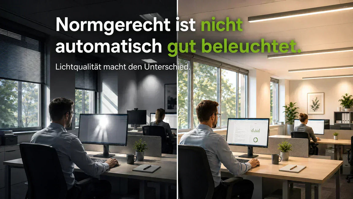Bürobeleuchtung normgerecht, aber nicht unbedingt gut