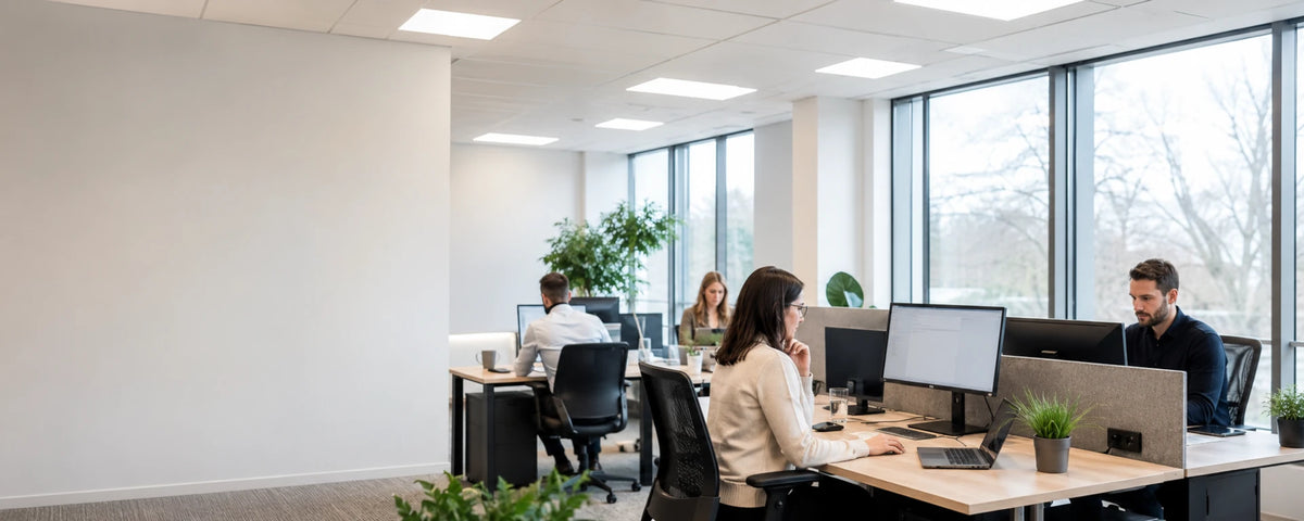 helles Büro mit Vollspektrumlicht