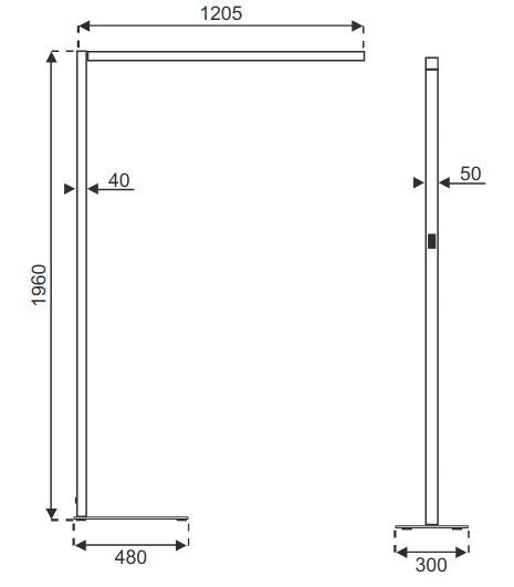 Skizze mit den Maßen der Line