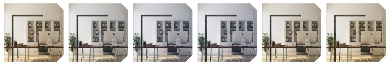 verschiedene Varianten der Dimm- und Farbveränderbarkeit der Line