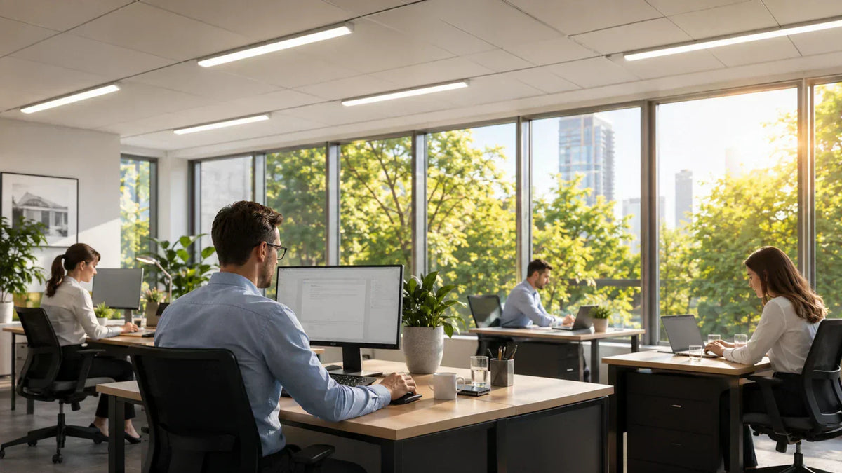 Bürobeleuchtung bei Hitze und Bildschirmarbeit: Warum Lichtqualität jetzt wichtiger wird