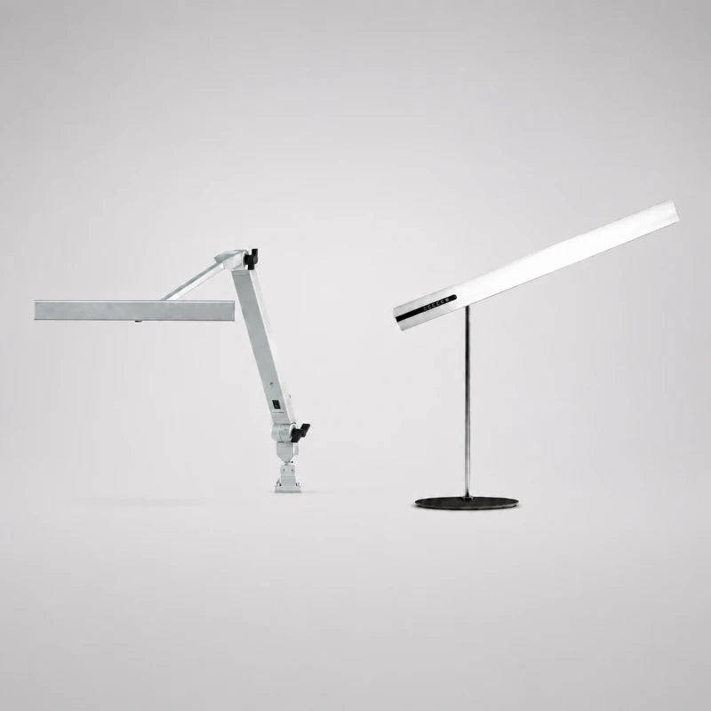 1 multifunktionale Schreibtischleuchte fürs Büro und 1  robuste und flexible Tischleuchten für Werkstatt, Dentallabor, Feinmechaniker usw.