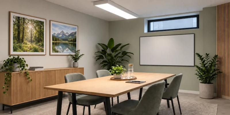 LED-Panel in einem sonst zu dunklen Sitzungsraum