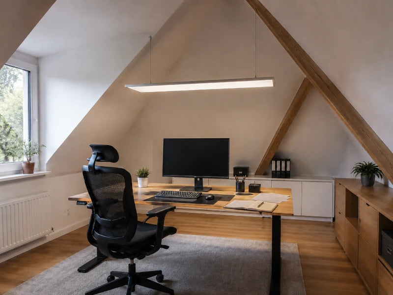 Homeoffice unterm Dach mit Schrägen