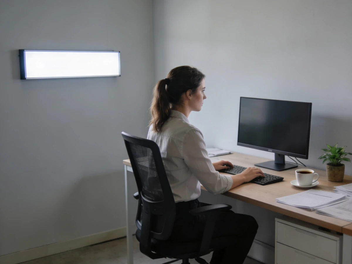 LED-Panel an der Wand im Büro