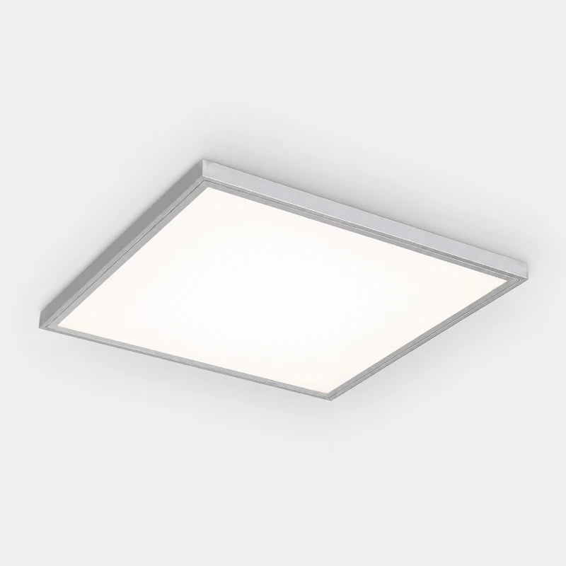 quadratisches LED-Panel mit Anbaurahmen an der Decke montiert