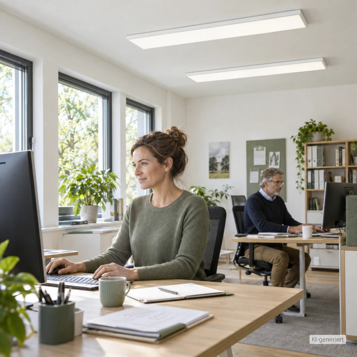 helles Büro mit Vollspektrumlicht